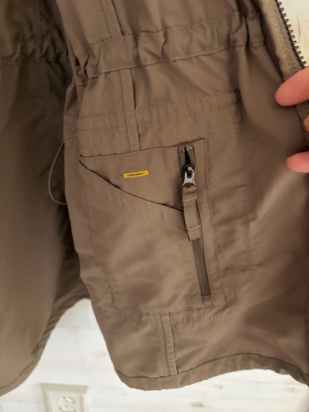 Eddie Bauer Travex khaki utility travel lightweight jacket pockets EXCELLENT - Picture 7 of 11